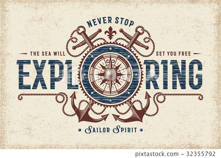 Vintage Never Stop Exploring Typography 32355792