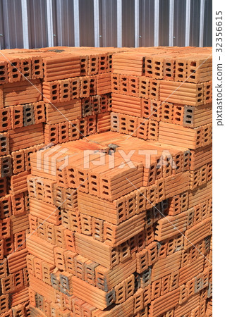 brick block building material in construction site brick block building material in construction site 32356615