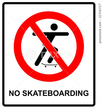 vector illustration of a no skateboarding allowed 32356727