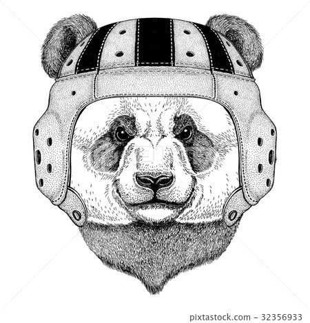 Panda bear, bamboo bear Wild animal wearing rugby 32356933