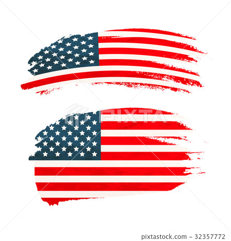 Grunge brush stroke with USA national flag - Stock Illustration ...