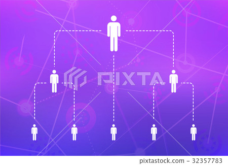 Hierarchy of company infographic on purple Hierarchy of company infographic on purple 32357783