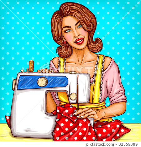 Vector pop art illustration of a young woman Vector pop art illustration of a young woman 32359399