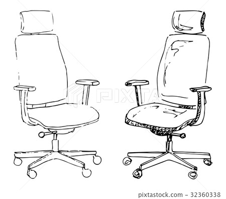 Set office chairs isolated on white background. - Stock Illustration ...