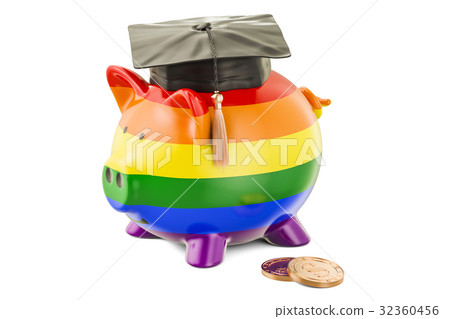 Savings for education concept. Piggy bank 32360456