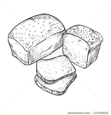 Rectangular loaf of bread. Sliced bread. 32360668