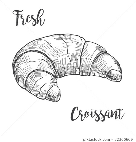 Fresh croissant isolated on white background. 32360669