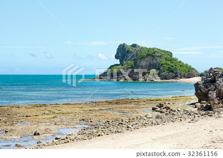 Okinawa (July summer blue sea blue sky Hamahigajima) 32361156