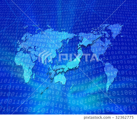 Digital world map and Japan map - Stock Illustration [32362775] - PIXTA