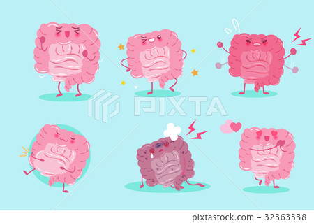 cute cartoon intestine 32363338