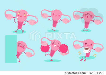 Cute Cartoon Uterus Stock Illustration 32363353 Pixta