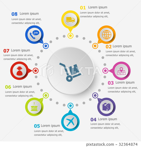 Infographic template with logistic icons 32364874