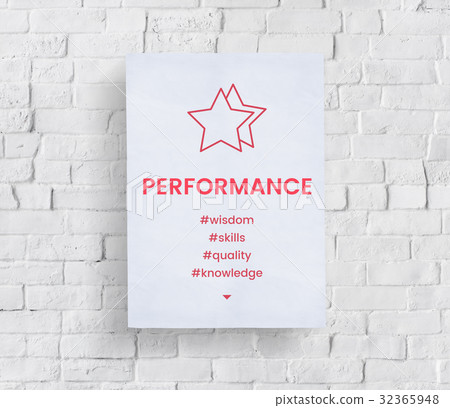 Paper about star development icon on the concrete wall Paper about star development icon on the concrete wall 32365948