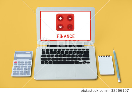 Illustration of financial trading investment calculating on laptop Illustration of financial trading investment calculating on laptop 32366197