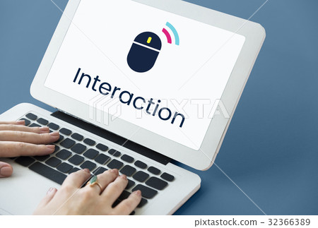 Wireless Mouse Connect Interactive Digital Technology Word Graphic 32366389