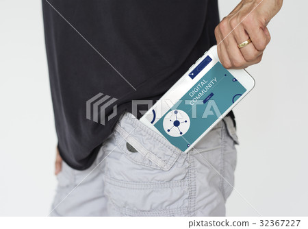 Illustration of social media online communication on mobile phone Illustration of social media online communication on mobile phone 32367227