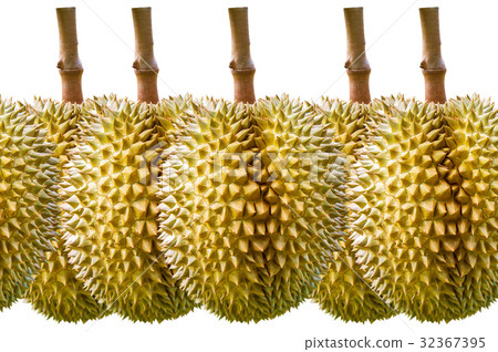 Durian on white background. 32367395