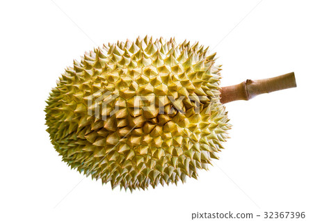 Durian on white background. 32367396