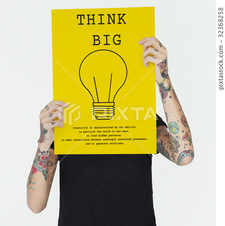 Bulb Sign Idea Symbol Word 32368258