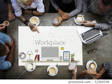 Office Workspace Interior Modern Design Graphic Office Workspace Interior Modern Design Graphic 32368546