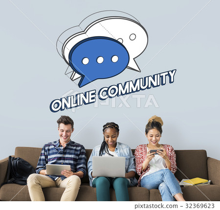 People Chat Bubble Message Social Media Graphic 32369623