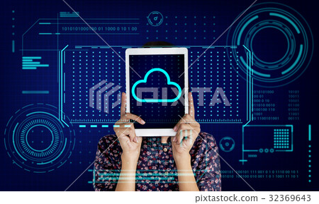 Cloud Storage Network Server Online Backup Graphic 32369643