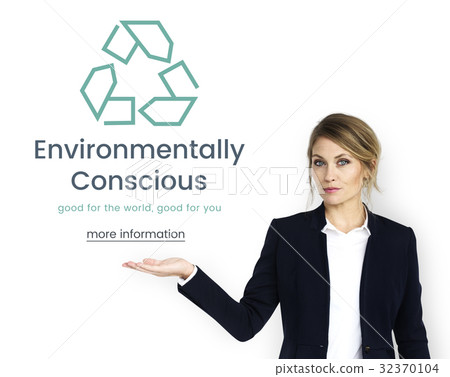 Businesswoman showing environment concept Businesswoman showing environment concept 32370104