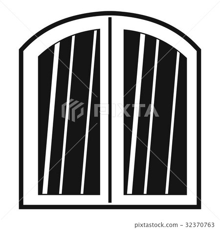 White window arched frame icon simple - Stock Illustration [32370763 ...