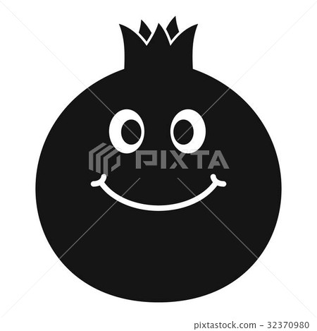 Ripe smiling pomegranate fruit icon simple 32370980