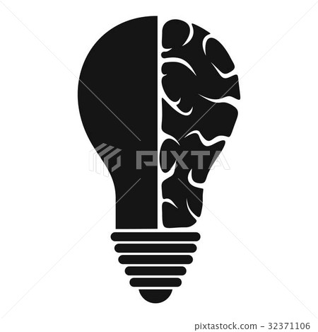 Brain lamp icon simple Brain lamp icon simple 32371106