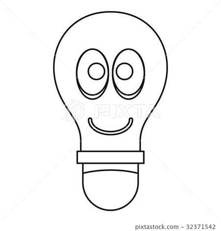 Smiling light bulb with eyes icon outline 32371542