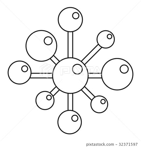 Chemical and physical molecules icon outline 32371597