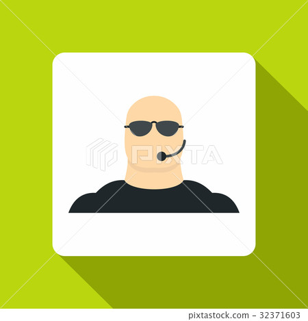 Safety guard man icon, flat style Safety guard man icon, flat style 32371603