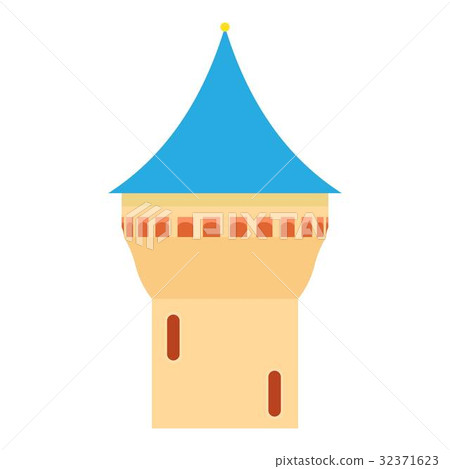 Castle tower with blue pointed dome icon 32371623