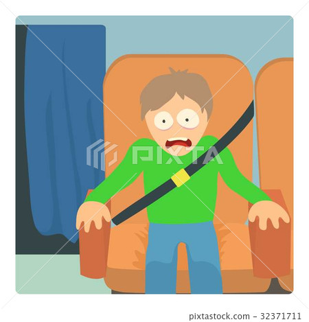 Aerophobia concept, cartoon illustration 32371711