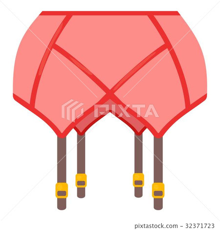 Coral belt stockings icon, cartoon style Coral belt stockings icon, cartoon style 32371723