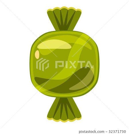 Sweet candy in green wrap icon, cartoon style 32371730