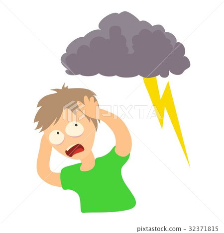 Brontophobia concept, cartoon illustration - Stock Illustration ...