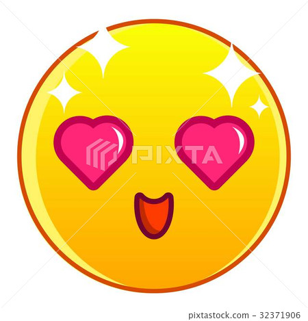 Enamored yellow emoticon icon, cartoon style Enamored yellow emoticon icon, cartoon style 32371906