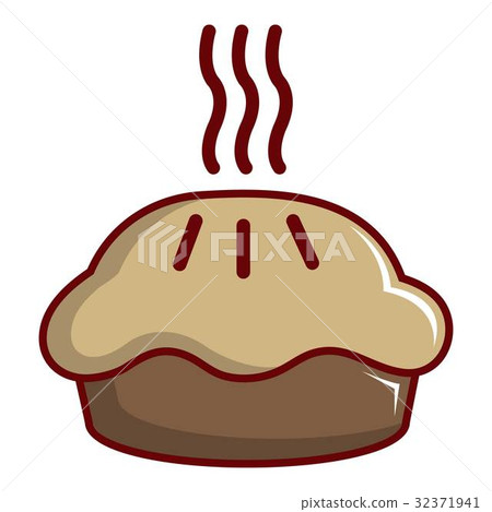 Hot cooked pie icon, cartoon style 32371941