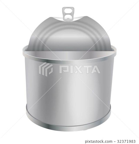 Opened tin can mockup, realistic style 32371983
