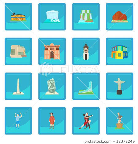 Argentina travel icon blue app 32372249