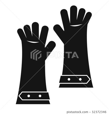 Heat resistant gloves for welding icon simple 32372346