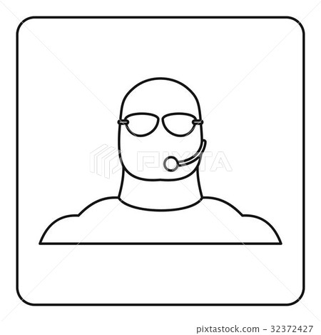 Safety guard man icon outline 32372427