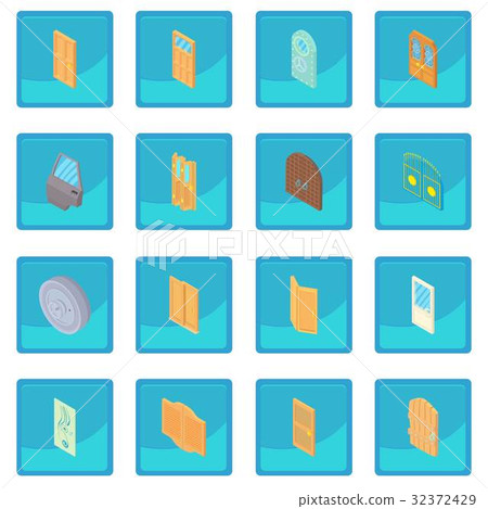 Door icon blue app 32372429