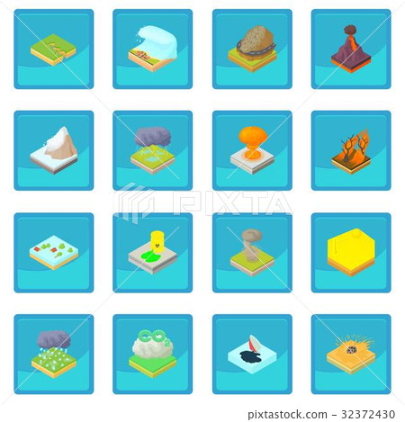 Natural disaster icon blue app 32372430