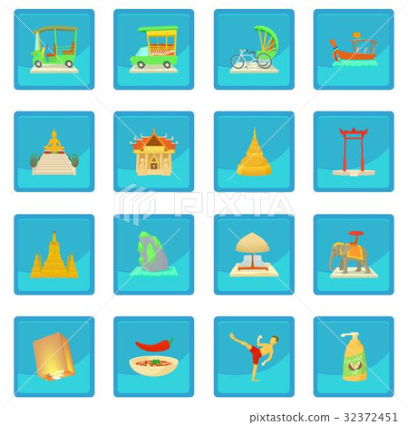 Thailand travel icon blue app 32372451