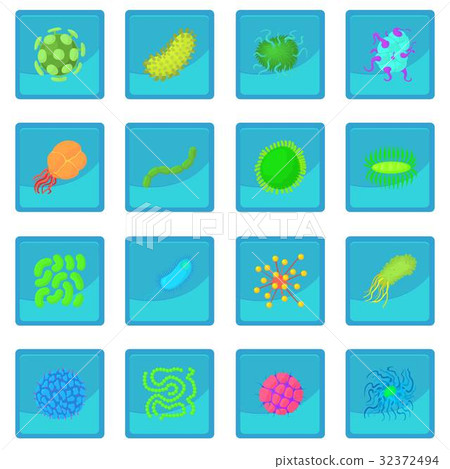 Virus bacteria forms icon blue app 32372494