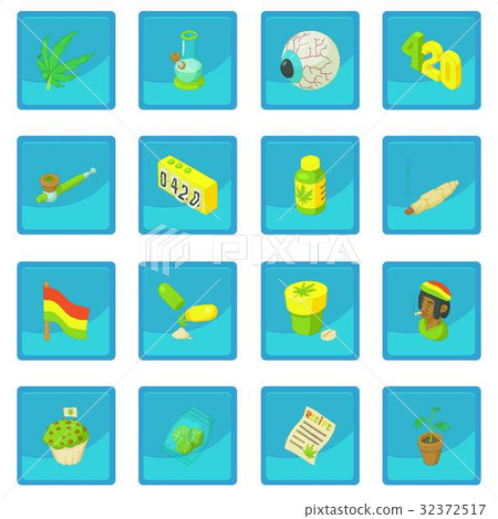 Rastafarian icon blue app 32372517