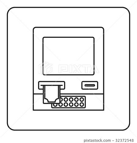 ATM bank cash machine icon outline ATM bank cash machine icon outline 32372548